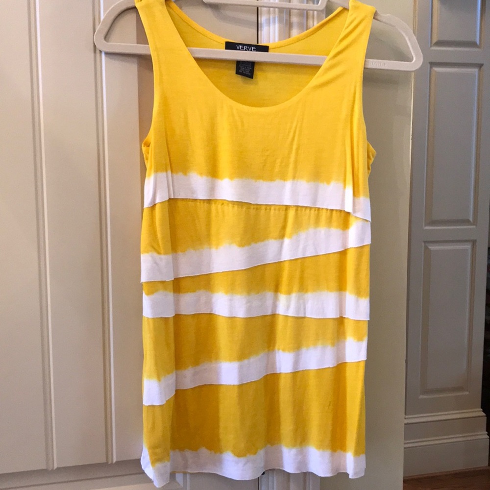 Verve yellow & white blouse, size small NWOT